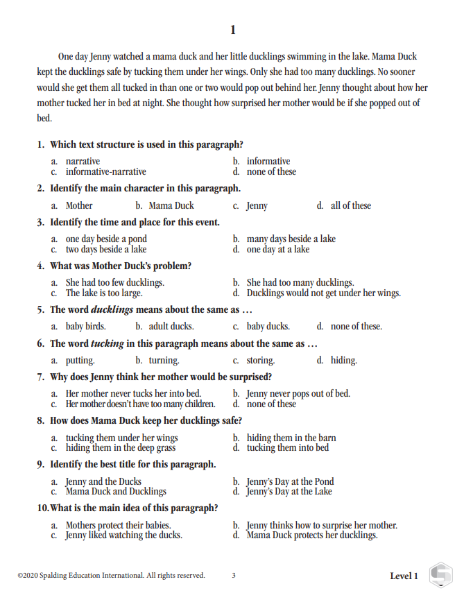 Assessing　Teacher's　an　Comprehension　Spalding　–　1st　and　Manual　Education　Practicing　Grade