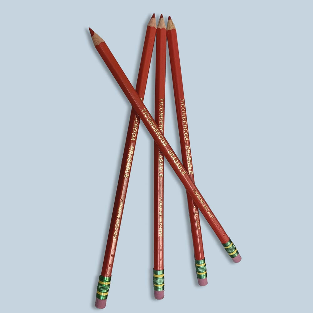 Red Hexagonal Pencils with Erasers PEN
